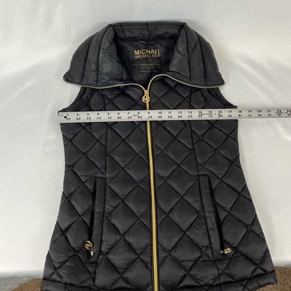 Michael Michael Kors Ultra Lightweight Down Puffer Vest Black Size XS Packable - Picture 13 of 16